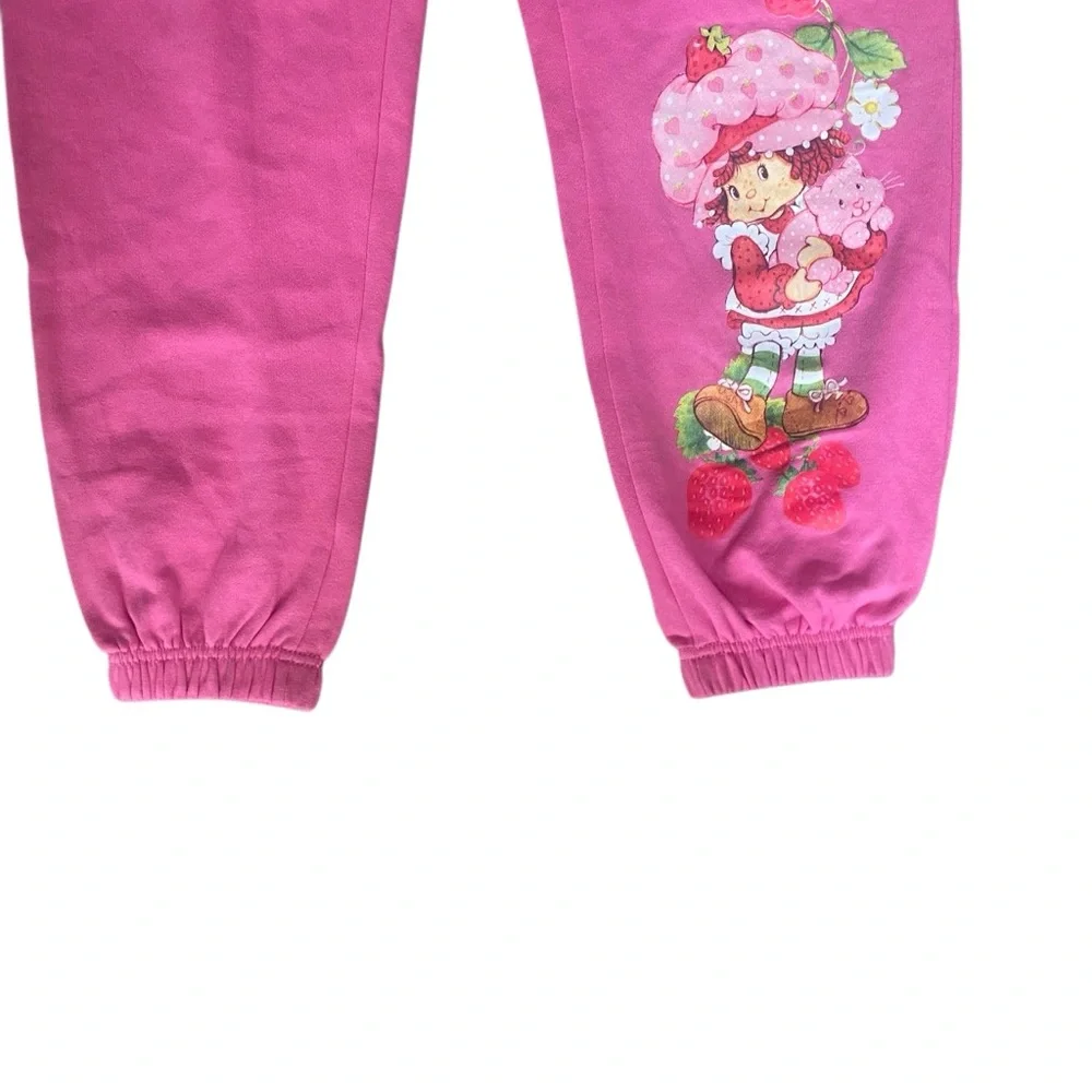 Strawberry Shortcake Pink Elastic Waist Joggers with Pockets. Size Medium - Picture 3 of 6